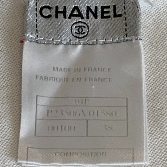 CHANEL CC Cat White Cotton Sleeveless Top, French 38, American Size 8, HTF, Luxe - Picture 6 of 8